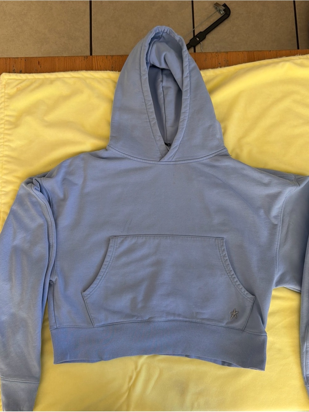 Mugler Light Blue Hoodie with Drawstring
